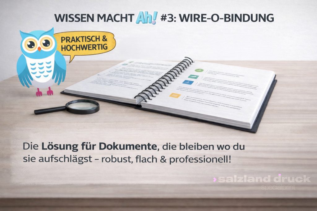 „Wissen macht ah“ Wire-O-Bindung